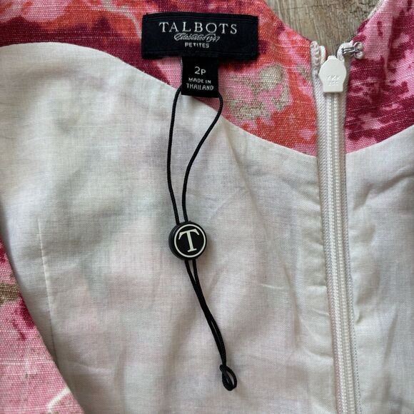 Talbots Womens Pink Floral Dress Size 2 Petite Feminine Romantic Bloomcore - Picture 12 of 16